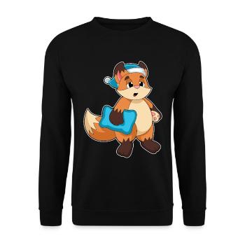 Fuchs Schlafen Nachtmütze - Unisex Pullover - Schwarz - Vorne - Alina (178cm) & Michal (187cm)