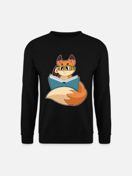 Fox Nerd Book Glasses - Unisex Sweatshirt - black