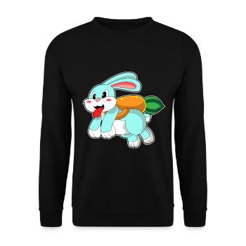 Rabbit Carrot - Unisex Sweatshirt - black - Front - Alina (178cm) & Michal (187cm)