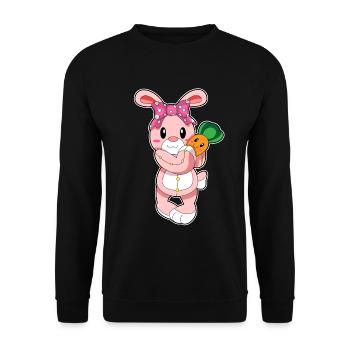 Bunny Carrot - Unisex Sweatshirt - black - Front - Alina (178cm) & Michal (187cm)