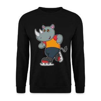 Nashorn Eislaufen Schlittschuhe - Unisex Sweatshirt - black - Front - Alina (178cm) & Michal (187cm)