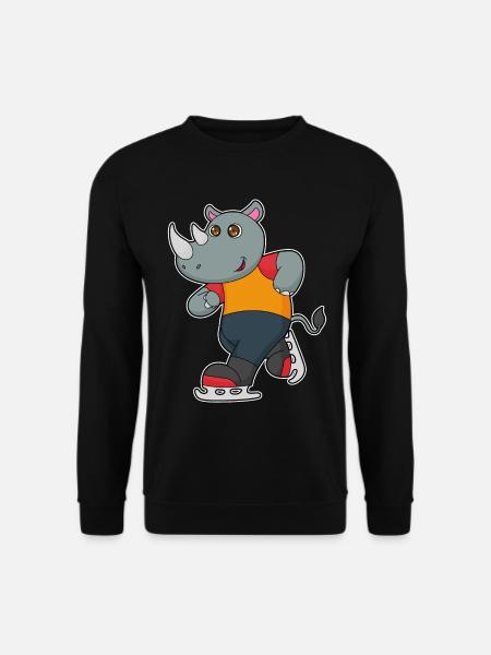 Nashorn Eislaufen Schlittschuhe - Unisex Sweatshirt - black