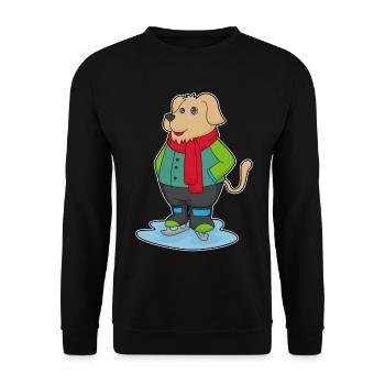 Hund Eislaufen Schlittschuhe - Unisex Sweatshirt - black - Front - Alina (178cm) & Michal (187cm)