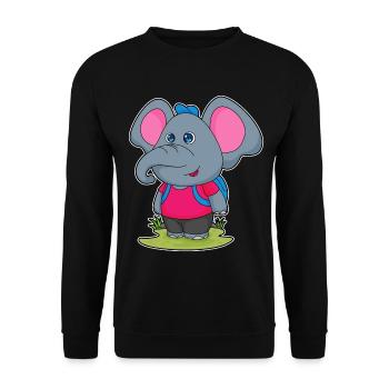 Elephant Student Backpack School - Unisex Sweatshirt - black - Front - Alina (178cm) & Michal (187cm)