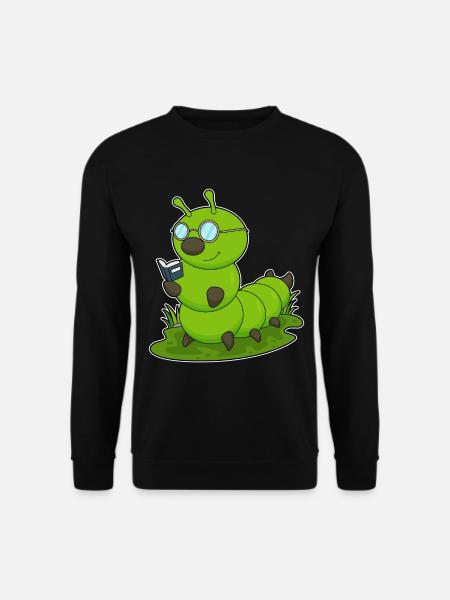 Caterpillar Nerd Book Glasses - Unisex Sweatshirt - black