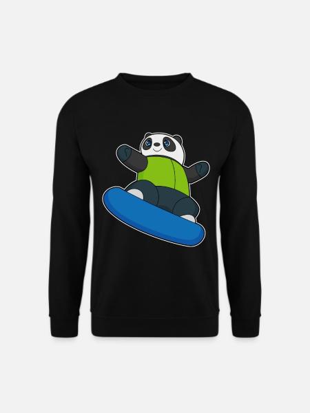 Panda Snowboarder Snowboard - Unisex Sweatshirt - black