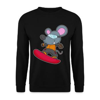 Maus Snowboarder Snowboard - Unisex Pullover - Schwarz - Vorne - Alina (178cm) & Michal (187cm)