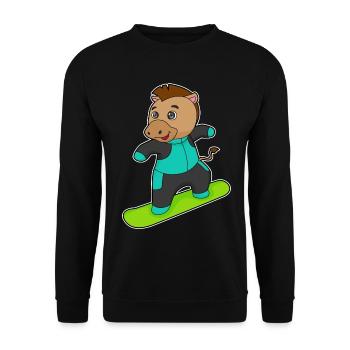Pferd Snowboarder Snowboard - Unisex Pullover - Schwarz - Vorne - Alina (178cm) & Michal (187cm)