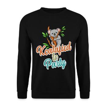 Koalafied to Party Qualified Pun Cute and Funny Ko - Unisex Sweatshirt - black - Front - Alina (178cm) & Michal (187cm)