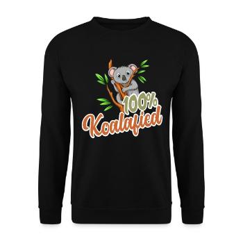 100% Koalafied - Qualified Animal Pun Cute and Fun - Unisex Sweatshirt - black - Front - Alina (178cm) & Michal (187cm)