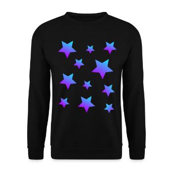 Sterne Sternenpaket Blau-lila - Unisex Pullover - Schwarz - Vorne - Alina (178cm) & Michal (187cm)