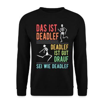 Skelett Halloween Kostüm für Männer Frauen - Unisex Pullover - Schwarz - Vorne - Alina (178cm) & Michal (187cm)