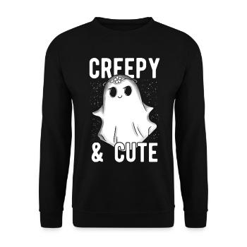 Creepy And Cute Kawaii Ghost Halloween Costumes - Unisex Sweatshirt - black - Front - Alina (178cm) & Michal (187cm)