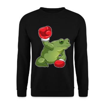 Frosch Boxer Boxhandschuhe Boxen - Unisex Pullover - Schwarz - Vorne - Alina (178cm) & Michal (187cm)
