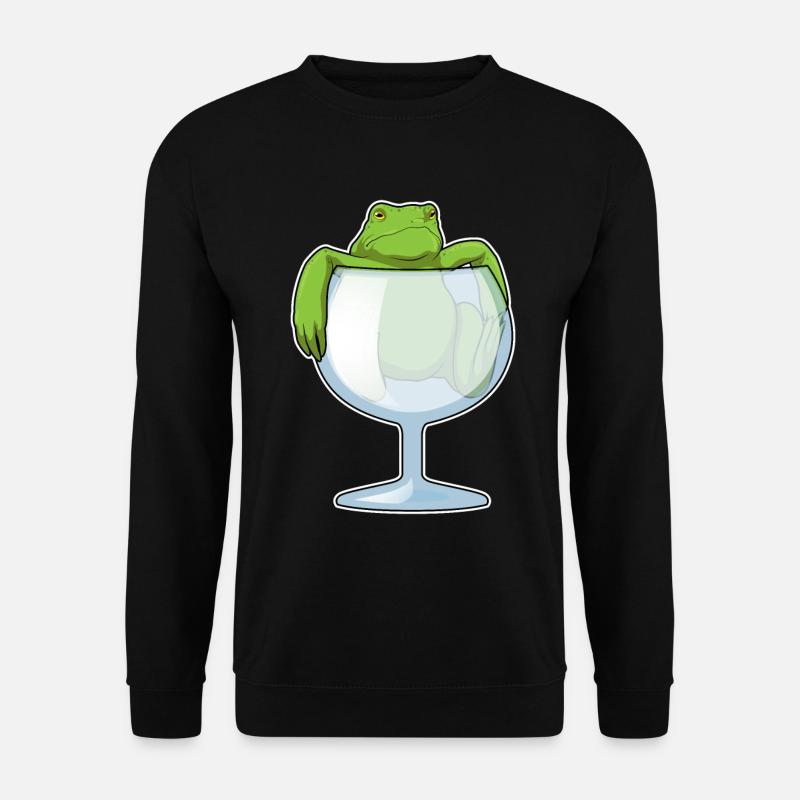 Frosch Weinglas - Unisex Pullover - Schwarz