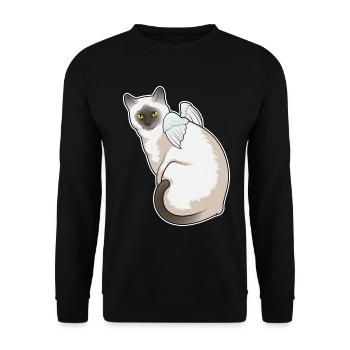 Ailes d’ange de chat - Sweat-shirt Unisexe - noir - Devant - Alina (178cm) & Michal (187cm)