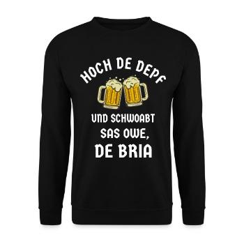 Bayern Bier Bierkrug Bierzelt bayerisch Biergarten - Unisex Pullover - Schwarz - Vorne - Alina (178cm) & Michal (187cm)