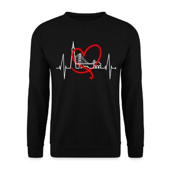 San Francisco Skyline Heartbeat California USA - Unisex Sweatshirt - black - Front - Alina (178cm) & Michal (187cm)