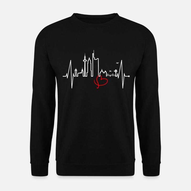 Frankfurt Skyline Herzschlag FFM Fan Liebe Hessen - Unisex Pullover - Schwarz