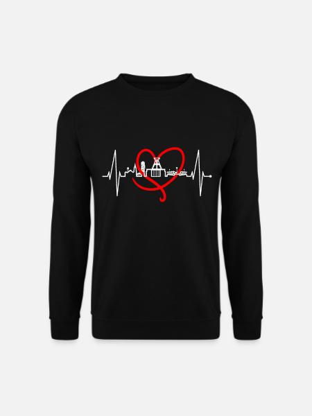 Bochum Herzschlag Bochumer Skyline Heimat Ruhrpott - Unisex Pullover - Schwarz