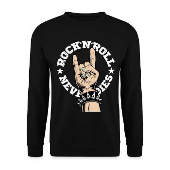 Rock'N'Roll Never Dies - Sweat-shirt Unisexe - noir - Devant - Alina (178cm) & Michal (187cm)