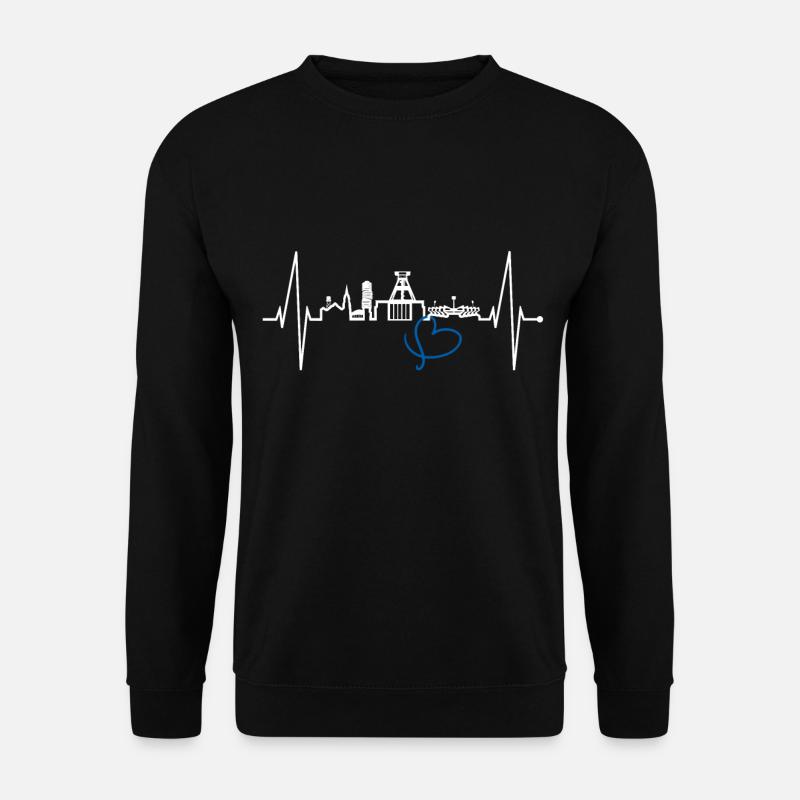 Bochum Herzschlag Bochumer Skyline Heimat Ruhrpott - Unisex Pullover - Schwarz