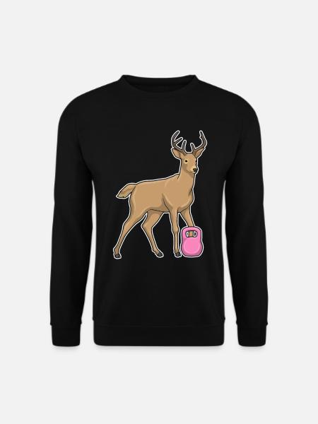 Deer Bodybuilder Dumbbell Bodybuilding - Unisex Sweatshirt - black