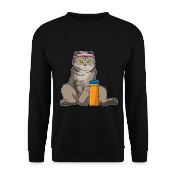 Cat Workout Gymnastics Fitness - Unisex Sweatshirt - black - Front - Alina (178cm) & Michal (187cm)