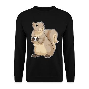 Eichhörnchen Kaffee Tasse - Unisex Pullover - Schwarz - Vorne - Alina (178cm) & Michal (187cm)