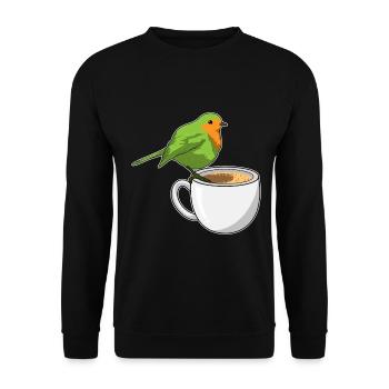 Vogel Kaffee Tasse - Unisex Pullover - Schwarz - Vorne - Alina (178cm) & Michal (187cm)