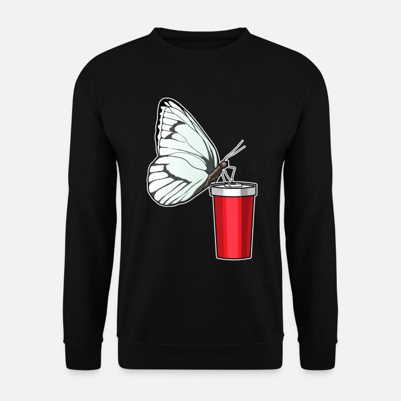 Schmetterling Trinkbecher - Unisex Pullover - Schwarz
