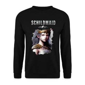 Schildmaid sexy Kriegerin - Unisex Pullover - Schwarz - Vorne - Alina (178cm) & Michal (187cm)