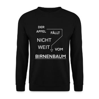 Der Apfel fällt nicht weit - Unisex Pullover - Schwarz - Vorne - Alina (178cm) & Michal (187cm)