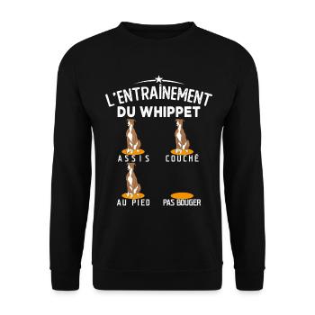 Whippet Éducation Chien Entraînement Chien Whippet - Sweat-shirt Unisexe - noir - Devant - Alina (178cm) & Michal (187cm)