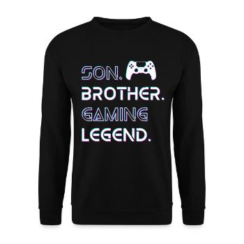 Son Brother Gaming Legend Young Gamer Gift - Unisex Sweatshirt - black - Front - Alina (178cm) & Michal (187cm)