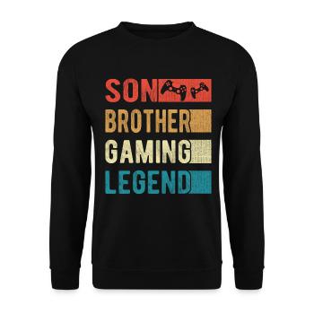 Son Brother Gaming Legend Gamer Gambling Gift - Unisex Sweatshirt - black - Front - Alina (178cm) & Michal (187cm)