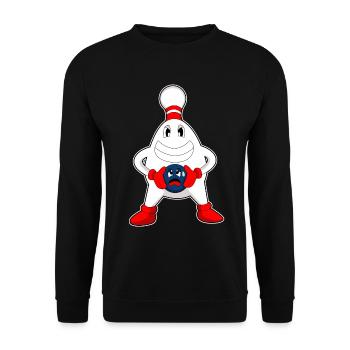 Bowling Bowling Ball Pin - Unisex Sweatshirt - black - Front - Alina (178cm) & Michal (187cm)