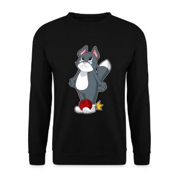 Cat Bowling Bowling Ball - Unisex Sweatshirt - black - Front - Alina (178cm) & Michal (187cm)
