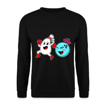 Bowling Bowling Ball Pin - Unisex Sweatshirt - black - Front - Alina (178cm) & Michal (187cm)