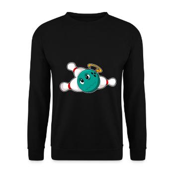 Bowling Bowling Ball Pin - Unisex Sweatshirt - black - Front - Alina (178cm) & Michal (187cm)