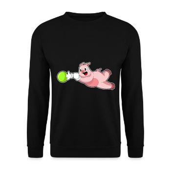 Boule de bowling de cochon - Sweat-shirt Unisexe - noir - Devant - Alina (178cm) & Michal (187cm)