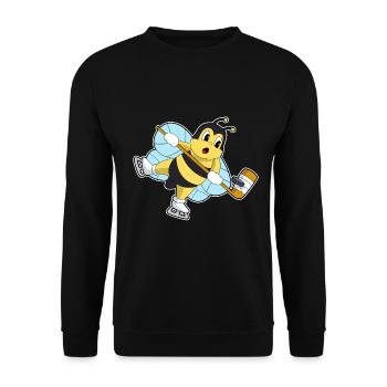 Biene Eishockey Eishockeyschläger - Unisex Pullover - Schwarz - Vorne - Alina (178cm) & Michal (187cm)