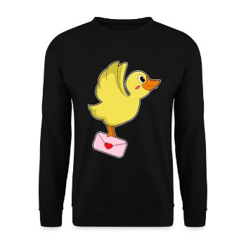 Lettre du facteur canard - Sweat-shirt Unisexe - noir - Devant - Alina (178cm) & Michal (187cm)