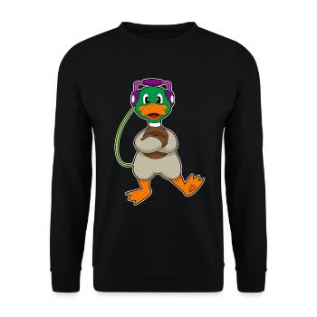 Musique de casque de canard - Sweat-shirt Unisexe - noir - Devant - Alina (178cm) & Michal (187cm)