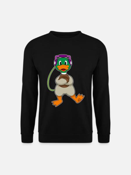 Ente Kopfhörer Musik - Unisex Pullover - Schwarz