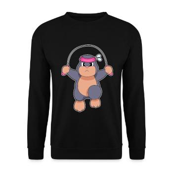 Fitness pour sauter à la corde avec la taupe - Sweat-shirt Unisexe - noir - Devant - Alina (178cm) & Michal (187cm)