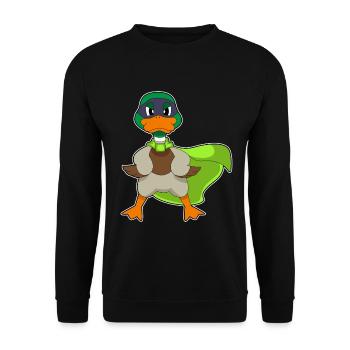 Duck Superhero Cloak - Unisex Sweatshirt - black - Front - Alina (178cm) & Michal (187cm)