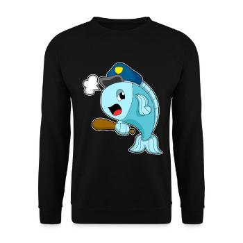 Police de la Pêche de la Police de la Bâton - Sweat-shirt Unisexe - noir - Devant - Alina (178cm) & Michal (187cm)