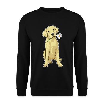 Labrador Gänseblümchen - Unisex Pullover - Schwarz - Vorne - Alina (178cm) & Michal (187cm)