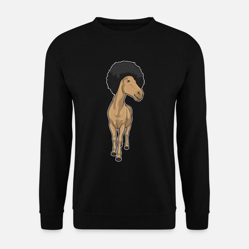 Cheval Afro - Sweat-shirt Unisexe - noir